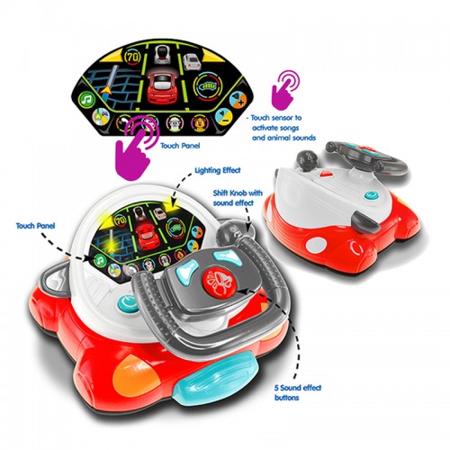Hap-P-Kid Little Learner Touch Panel Steering Wheel | Touch N Learn Driver | Baby Toys | 12 months+